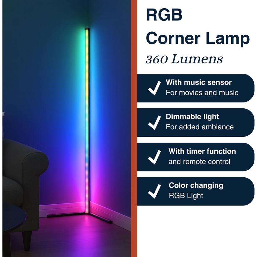 Grundig - LED RGBW zatemnjiva stoječa svetilka LED/6W/230V + z daljinskim upravljalnikom