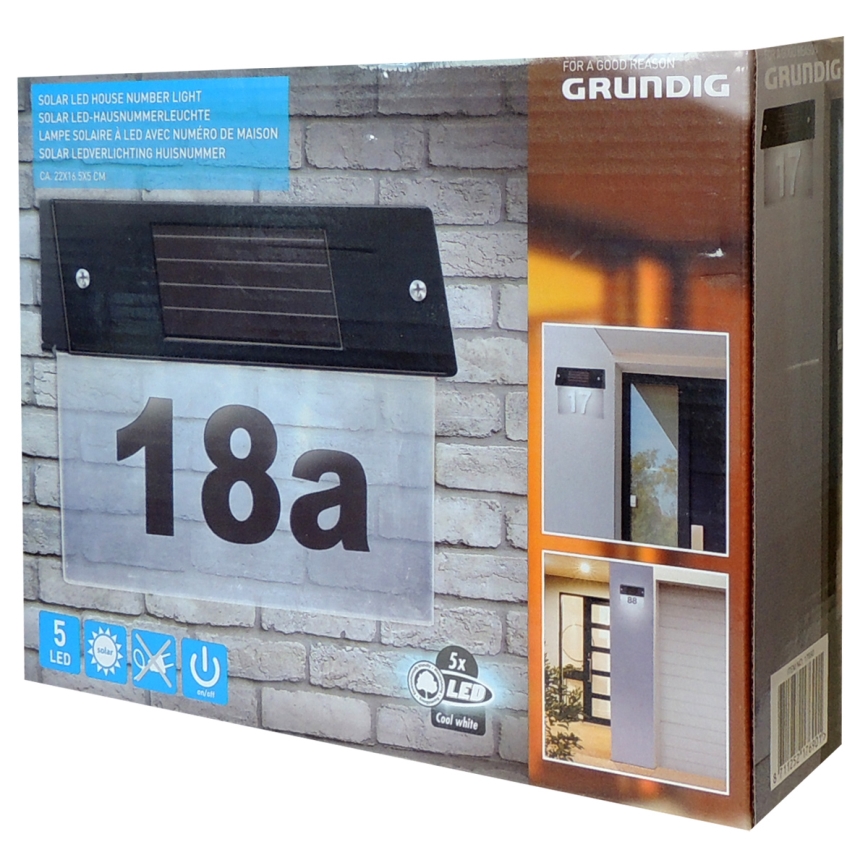 Grundig - LED Solarna hišna številka LED/1,2V 600 mAh IP44