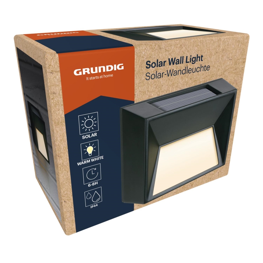 Grundig - LED solarna stenska svetilka LED/3,7V 500 mAh IP44