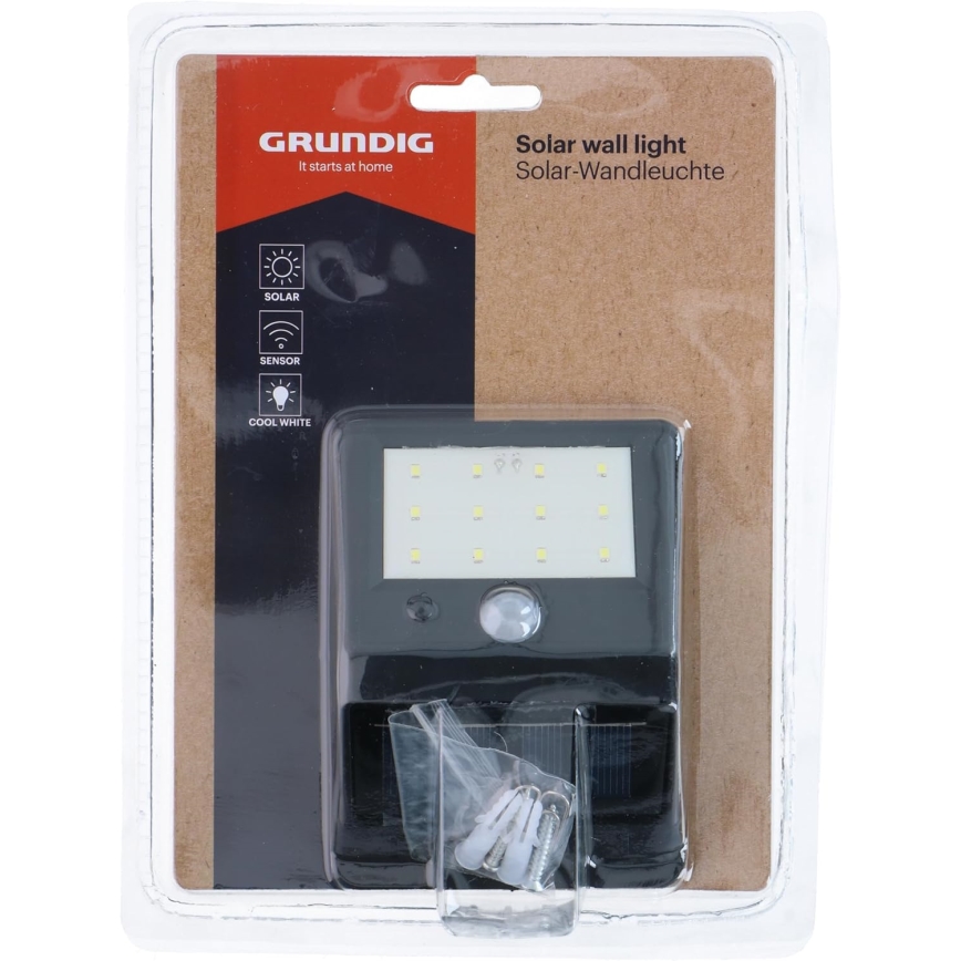 Grundig - LED solarna stenska svetilka s senzorjem gibanja LED/1,2V 600 mAh IP44