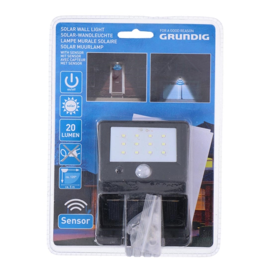 Grundig - LED Solarna svetilka s senzorjem 1xLED/0,25W/1xAA 600 mAh