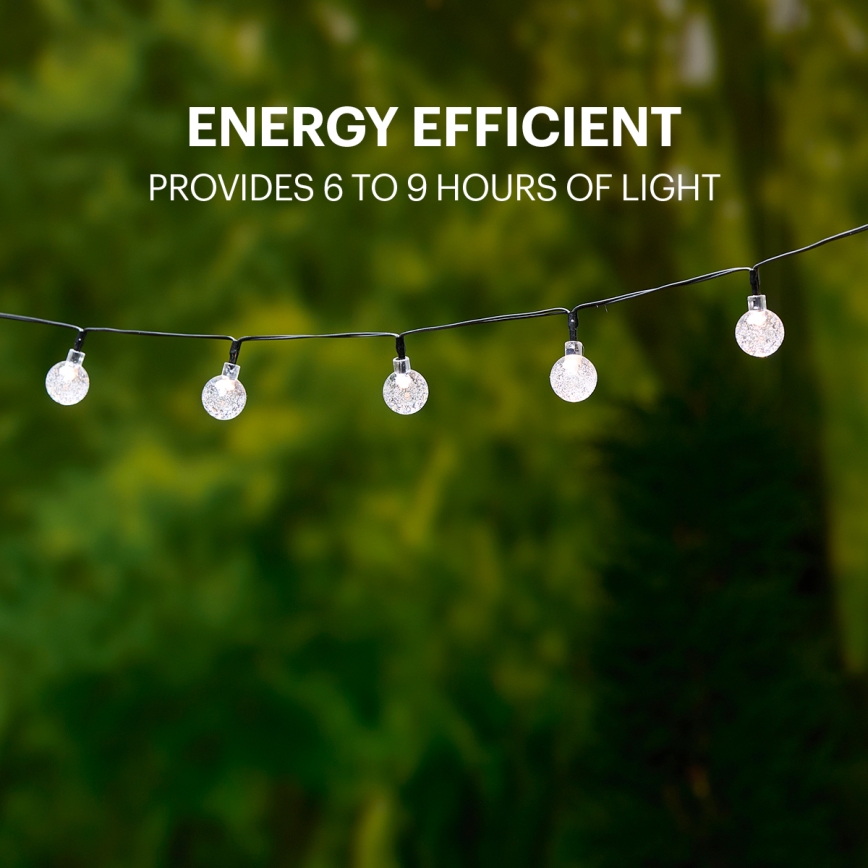 Grundig - LED Solarna veriga 50xLED/8 funkcij 6,9m topla bela
