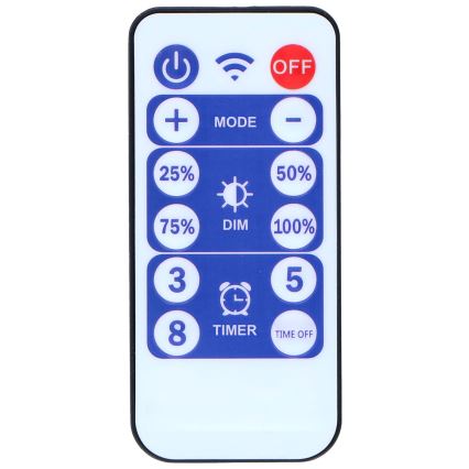 Grundig - LED zatemnitvena sončna veriga 50xLED/8 funkcij 9,35 m IP44 topla bela 600 mAh + daljinski upravljalnik