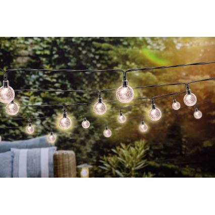 Grundig - LED nastavljiva solarna veriga 50xLED/8 funkcij 9,35 m topla bela 1200 mAh + daljinski upravljalnik
