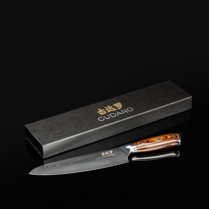 Gudaro - Damaskovski kuharski nož FENG 8, 67 slojev jekla, dolžina 20 cm