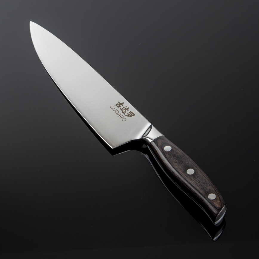 Gudaro - Damaskovski kuharski nož SHIRO 8, 67 plasti jekla, dolžina 20 cm
