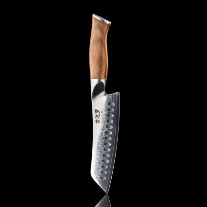 Gudaro - Damaškov Santoku kuhinjski nož TAKUMI 7, 67 slojev jekla, dolžina 17,5 cm, oreh