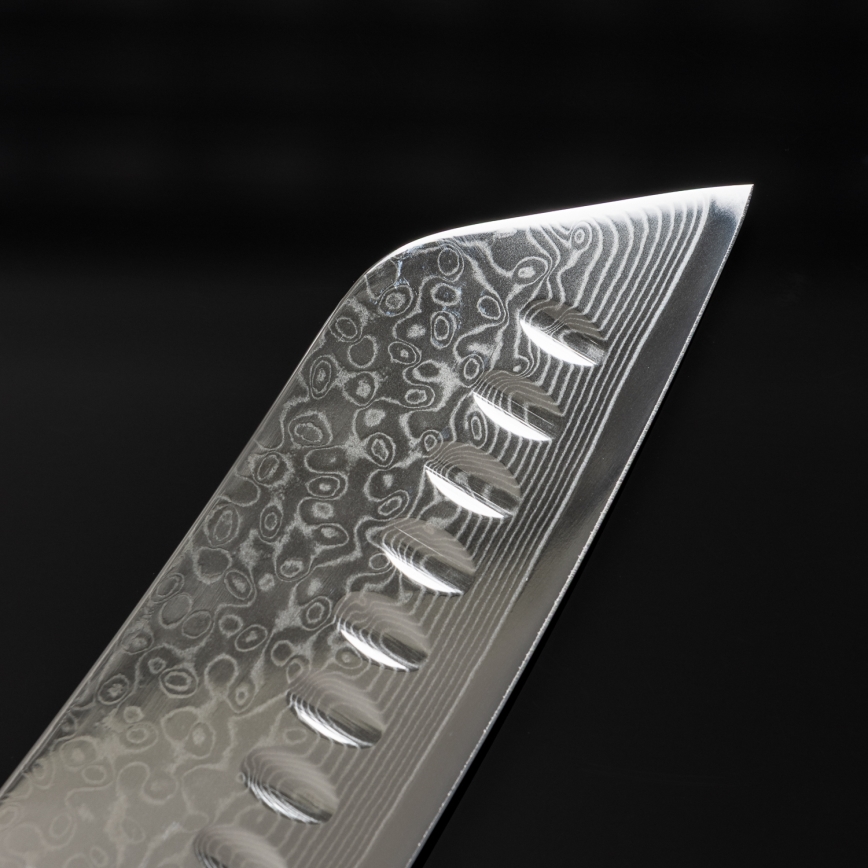 Gudaro - Damaškov Santoku kuhinjski nož TAKUMI 7, 67 slojev jekla, dolžina 17,5 cm, oreh
