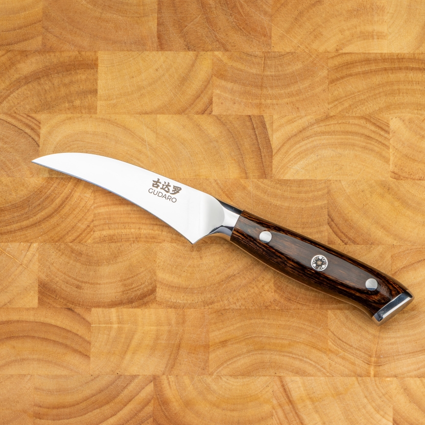 Gudaro -Damaskovski kuhinjski nož za sadje FENG 3,5, 67 plasti jekla, dolžina 9,5cm