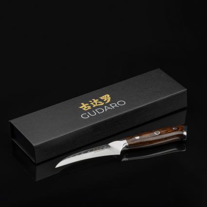 Gudaro -Damaskovski kuhinjski nož za sadje FENG 3,5, 67 plasti jekla, dolžina 9,5cm