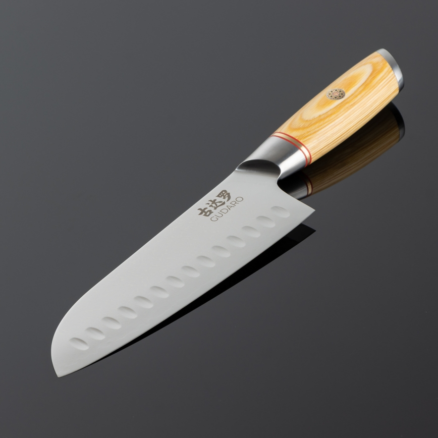 Gudaro - Santoku kuhinjski nož HIKARI 7, damaskno jeklo, 67 plasti, dolžina 17,5 cm