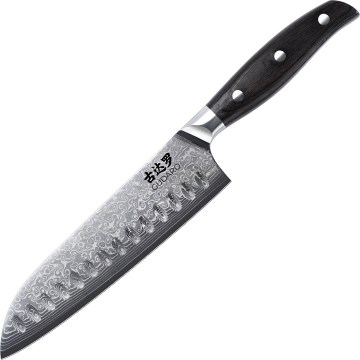 Gudaro - Damaskovski Santoku kuhinjski nož SHIRO 7