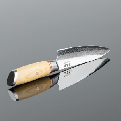 Gudaro - Damaskovski univerzalni kuhinjski nož HIKARI 5, 67 slojev jekla, dolžina 12,5 cm