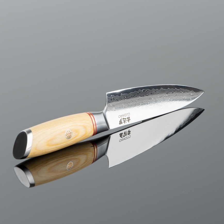 Gudaro - Damaskovski univerzalni kuhinjski nož HIKARI 5, 67 slojev jekla, dolžina 12,5 cm