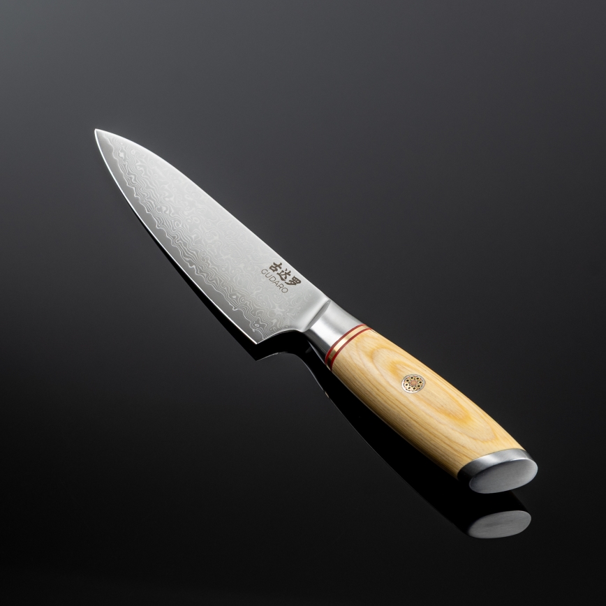 Gudaro - Damaskovski univerzalni kuhinjski nož HIKARI 5, 67 slojev jekla, dolžina 12,5 cm