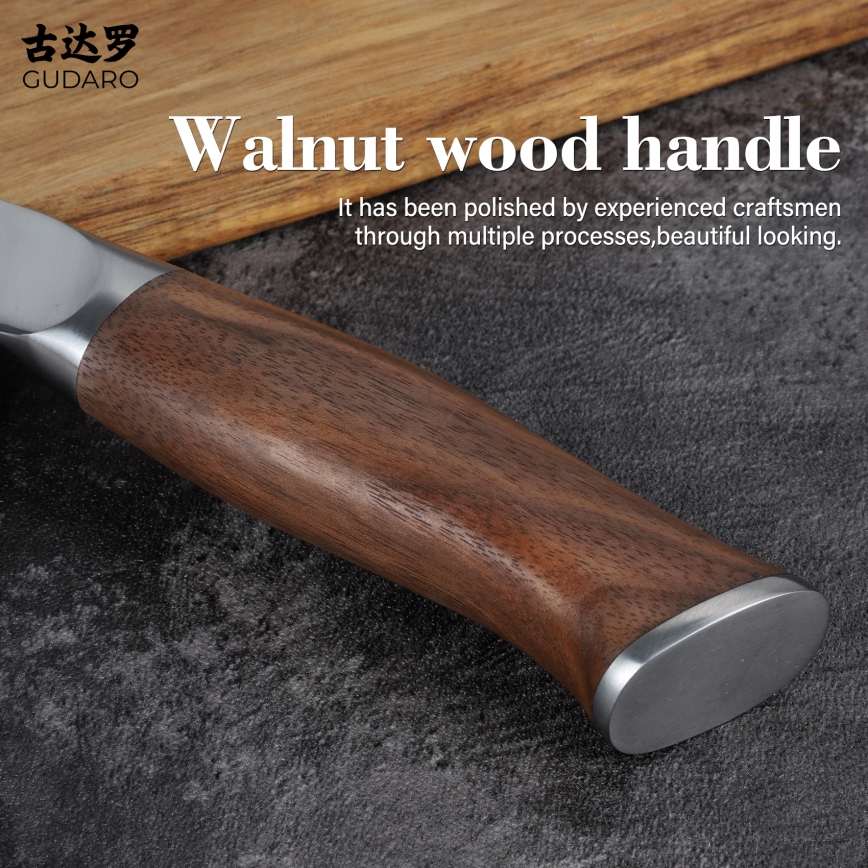 Gudaro - Damastni kuhinjski nož TAKUMI 8, 67 plasti jekla, dolžina 20 cm, oreh