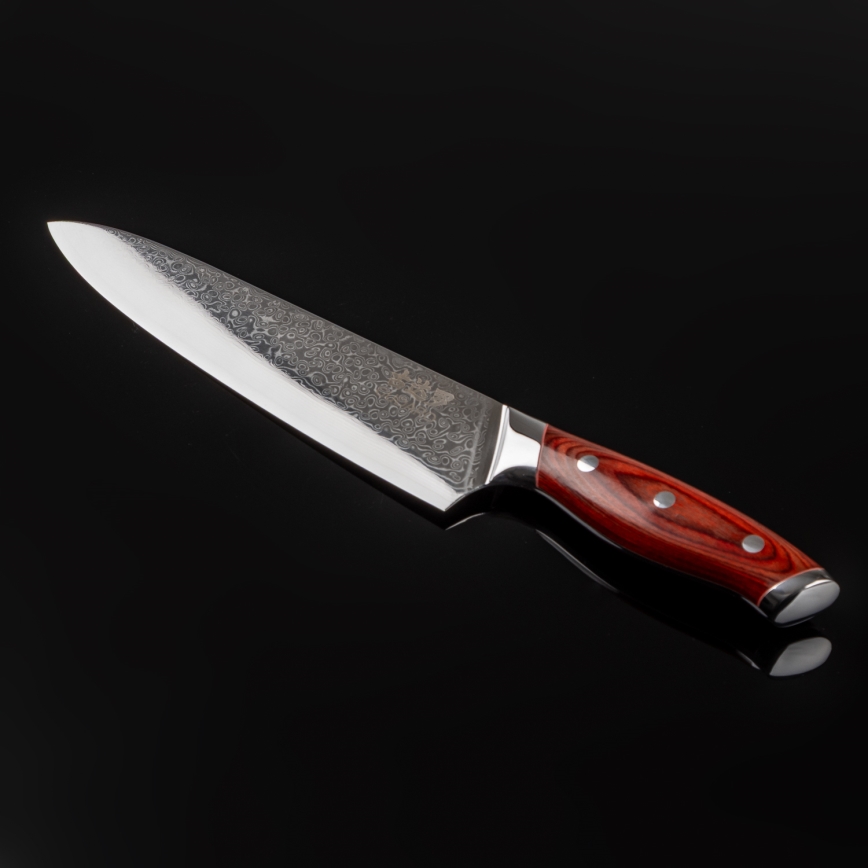 Gudaro - damastni kuharski nož KENSHO 8, 67 slojev jekla, dolžina 20 cm