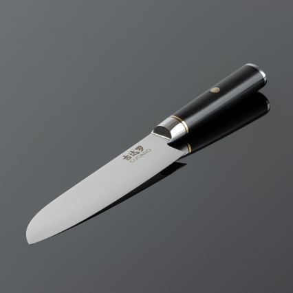 Gudaro - damastni Santoku kuhinjski nož AKIRO 7, 67 plasti jekla, dolžina 17,5 cm, črne barve