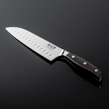 Gudaro - Damaskovski Santoku kuhinjski nož SHIRO 7, 67-slojno jeklo, dolžina 17,5 cm