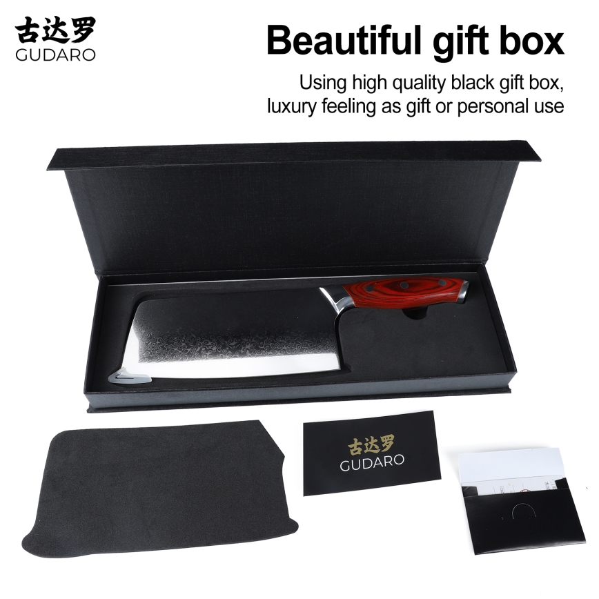 Gudaro - Damastno kuhinjsko sekalo KENSHO 6,5, 67 plasti jekla, dolžina 16,2 cm