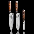 Gudaro - KOMPLET 2x damastnih santoku kuhinjskih nožev FENG 7,5