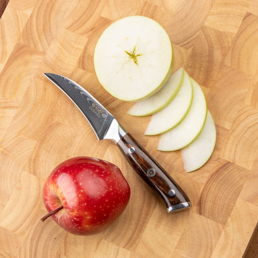 Gudaro - KOMPLET 2x damaščanski santoku kuhinjski nož FENG 7,5, 67 slojev jekla, dolžina 18 cm + 1x BREZPLAČNO damaščanski kuhinjski nož za sadje FENG 3,5, 67 slojev jekla, dolžina 9,5 cm