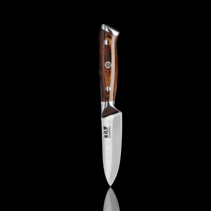 Gudaro - KOMPLET 2x damastnih santoku kuhinjskih nožev FENG 7,5, 67 slojev jekla, dolžina 18 cm + 1x BREZPLAČNO damastni kuhinjski nož FENG 3,5, 67 slojev jekla, dolžina 9,5 cm