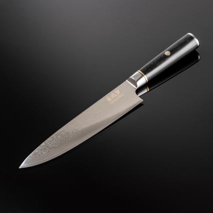 Gudaro - damaskovski kuharski nož AKIRO 8, 67 slojev jekla, dolžina 20 cm, črna