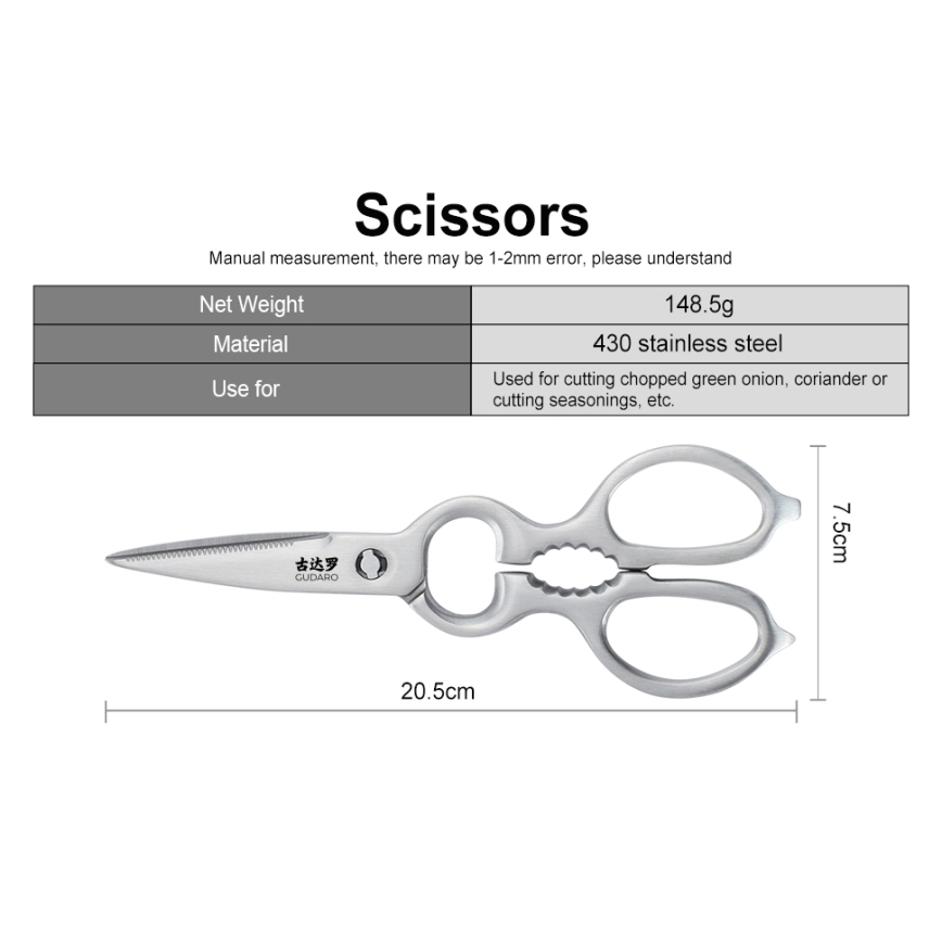 Gudaro - Set kuhinjskih nožev v stojalu KENSHO, 7-delni, iz akacije