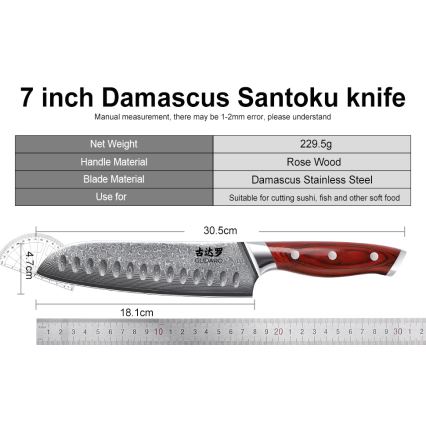 Gudaro - Set kuhinjskih nožev v stojalu KENSHO, 7-delni, iz akacije
