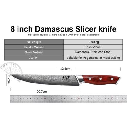 Gudaro - Set kuhinjskih nožev v stojalu KENSHO, 7-delni, iz akacije