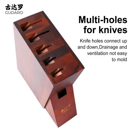 Gudaro - Stojalo za nože 25x25x10 cm AKIRA iz akacije