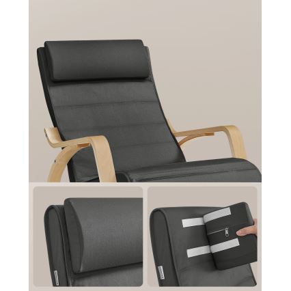 Gugalni fotelj RESTLY temno siv