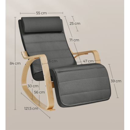 Gugalni fotelj RESTLY temno siv
