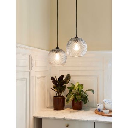 Halo Design 718436 - Viseča svetilka na kablu NOBB 1xE27/40W/230V Ø 22 cm, prozorna