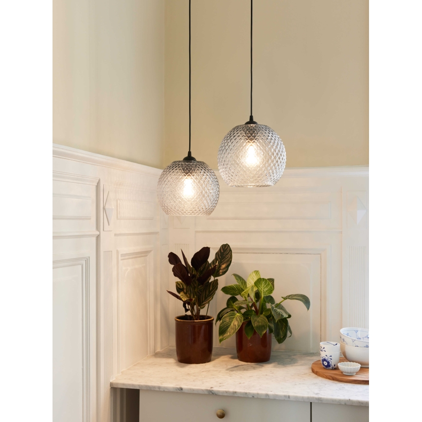 Halo Design 718436 - Viseča svetilka na kablu NOBB 1xE27/40W/230V Ø 22 cm, prozorna