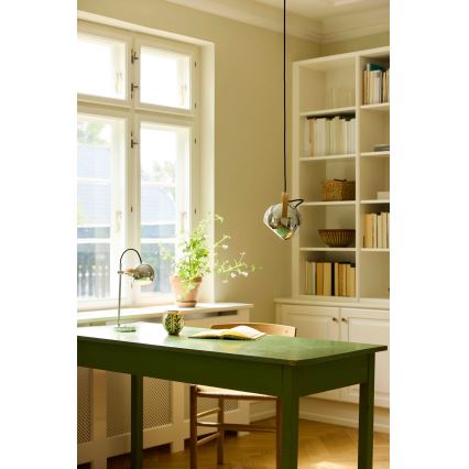 Halo Design 734443 - Viseča svetilka na tankem kablu DC 1xE27/40W/230V premer 18 cm sijajni krom/hrast