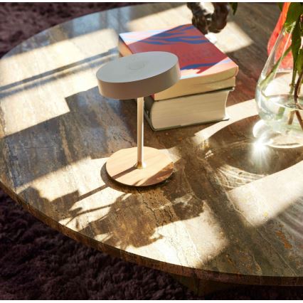 Halo Design 745760 - LED zatemnjevalna polnilna namizna svetilka ON THE MOVE LED/2,5W/4000 mAh bela/les