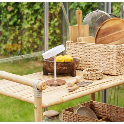 Halo Design 745760 - LED zatemnjevalna polnilna namizna svetilka ON THE MOVE LED/2,5W/4000 mAh bela/les