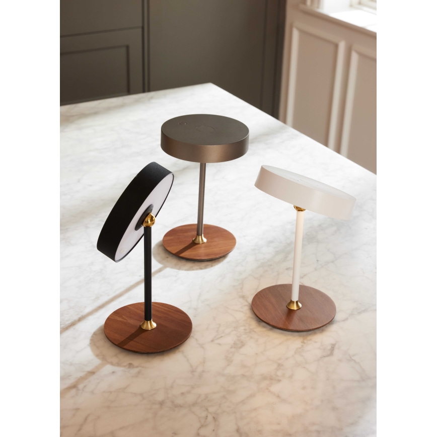 Halo Design 745760 - LED zatemnjevalna polnilna namizna svetilka ON THE MOVE LED/2,5W/4000 mAh bela/les