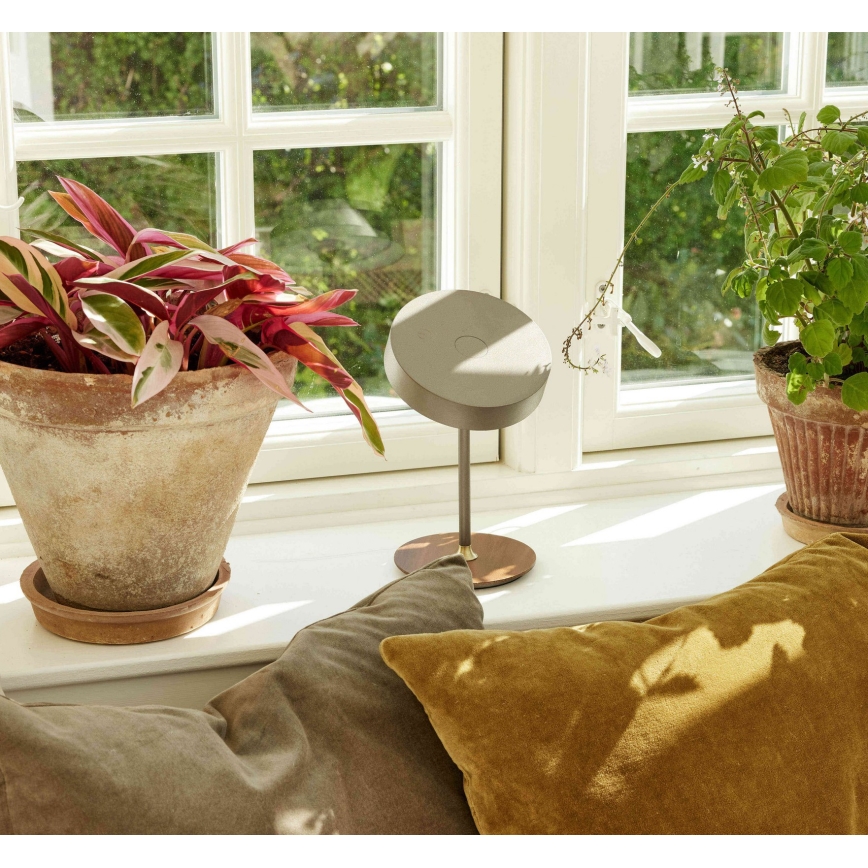 Halo Design 745760 - LED zatemnjevalna polnilna namizna svetilka ON THE MOVE LED/2,5W/4000 mAh bela/les