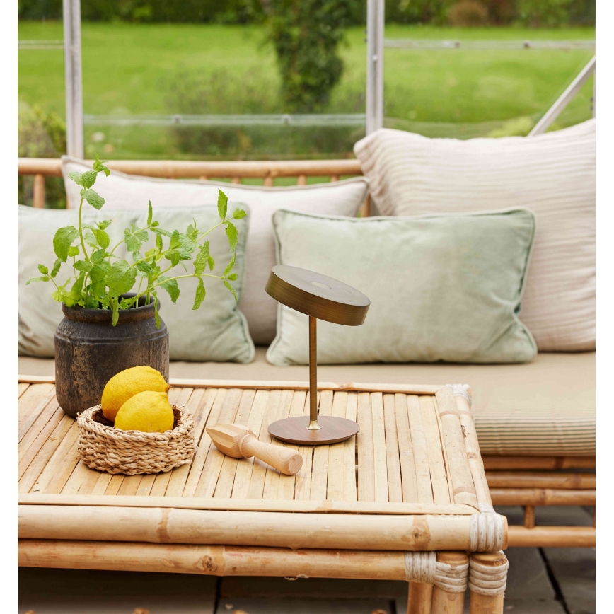 Halo Design 745784 - LED Zatemnjevalna polnilna namizna svetilka ON THE MOVE LED/2,5W/4000 mAh medenina/les