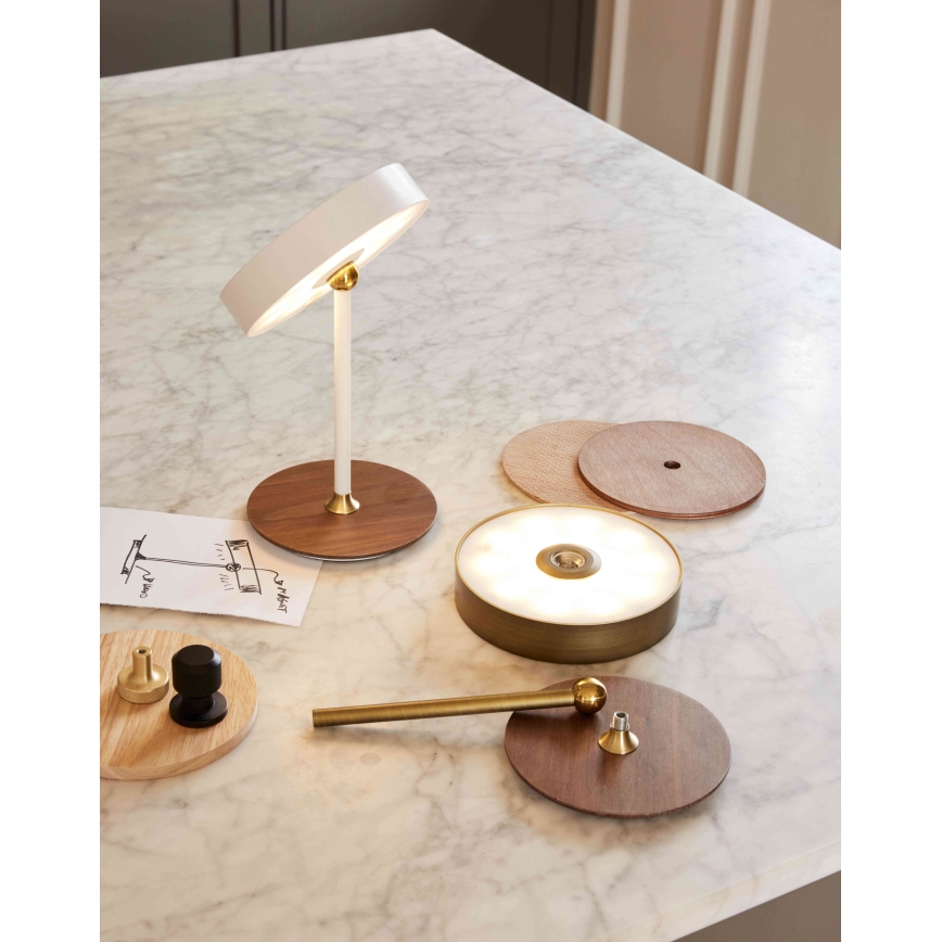 Halo Design 745784 - LED Zatemnjevalna polnilna namizna svetilka ON THE MOVE LED/2,5W/4000 mAh medenina/les