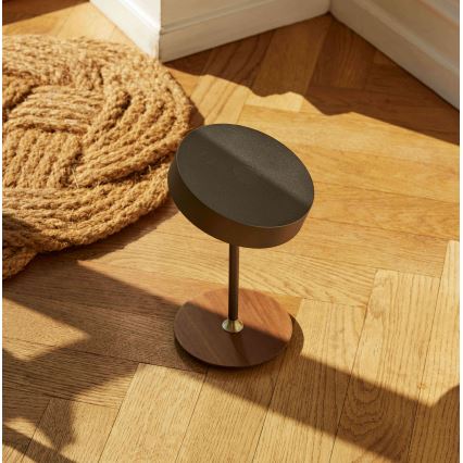 Halo Design 745791 - LED polnilna namizna svetilka ON THE MOVE z nastavljivo jakostjo svetlobe LED/2,5W/4000 mAh siva/les