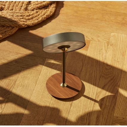 Halo Design 745791 - LED polnilna namizna svetilka ON THE MOVE z nastavljivo jakostjo svetlobe LED/2,5W/4000 mAh siva/les