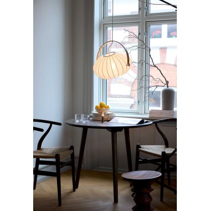 Halo Design 746347 - Viseči lestenec na kablu DC 1xE27/40W/230V, premer 40 cm, bela/hrast