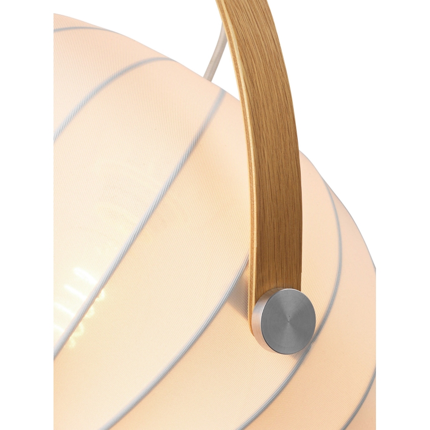 Halo Design 746347 - Viseči lestenec na kablu DC 1xE27/40W/230V, premer 40 cm, bela/hrast