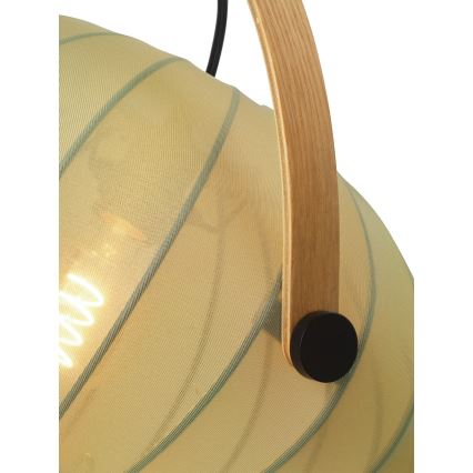 Halo Design 746361 - Viseči lestenec na vrvici DC 1xE27/40W/230V Ø 40 cm zelena/hrast