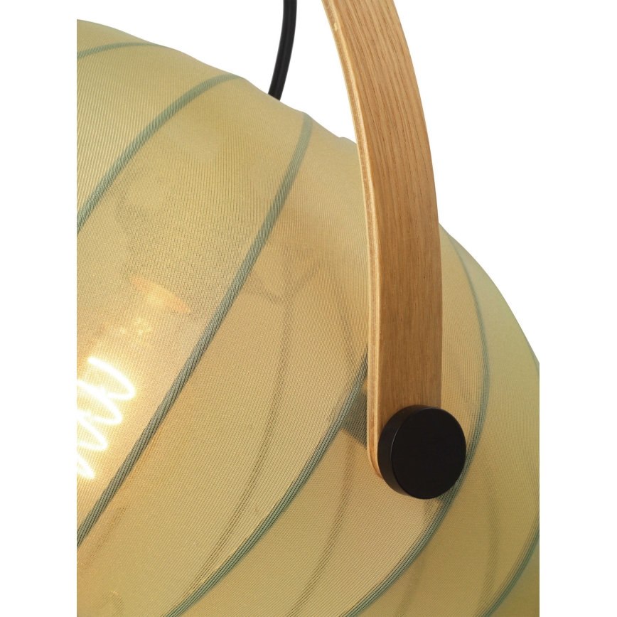 Halo Design 746361 - Viseči lestenec na vrvici DC 1xE27/40W/230V Ø 40 cm zelena/hrast