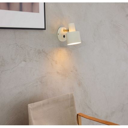 Halo Design 746873 - Stenska reflektorska svetilka VOGUE 1xE27/40W/230V kremna/mesingasta